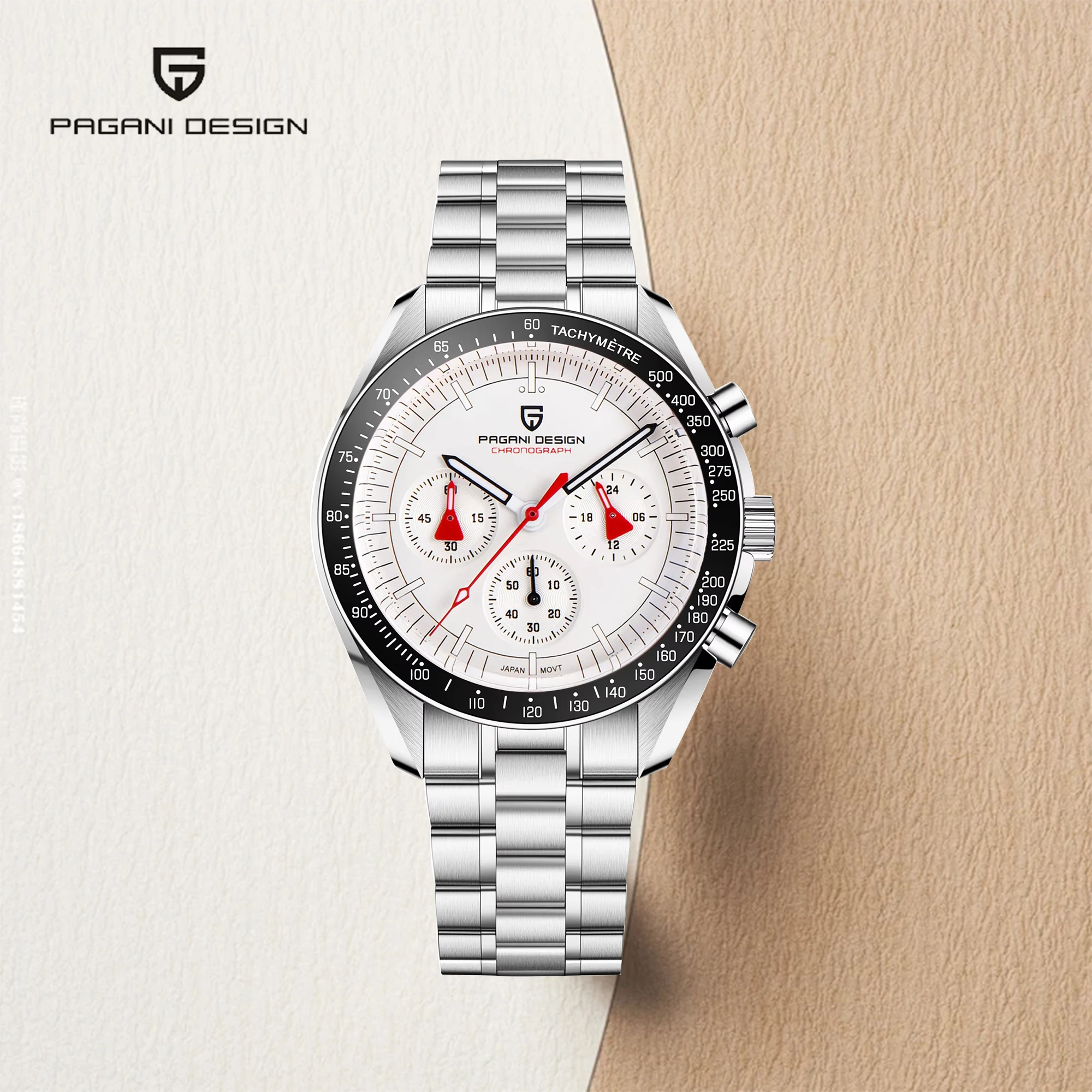 

PAGANI DESIGN 2026 New Men's Quartz Watch 40mm Fashion Low-Key Casual Stainless Steel Chronograph Sapphire Glass Mirror Luminous