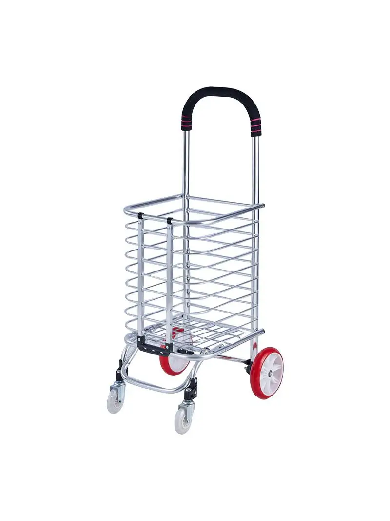 chariot-de-courses-mobile-a-quatre-roues-en-alliage-d'aluminium-epaissi-empilable-pour-l'achat-de-legumes-avec-fonction-de-traction-et-de-poussee-ideal-pour-les-personnes-agees