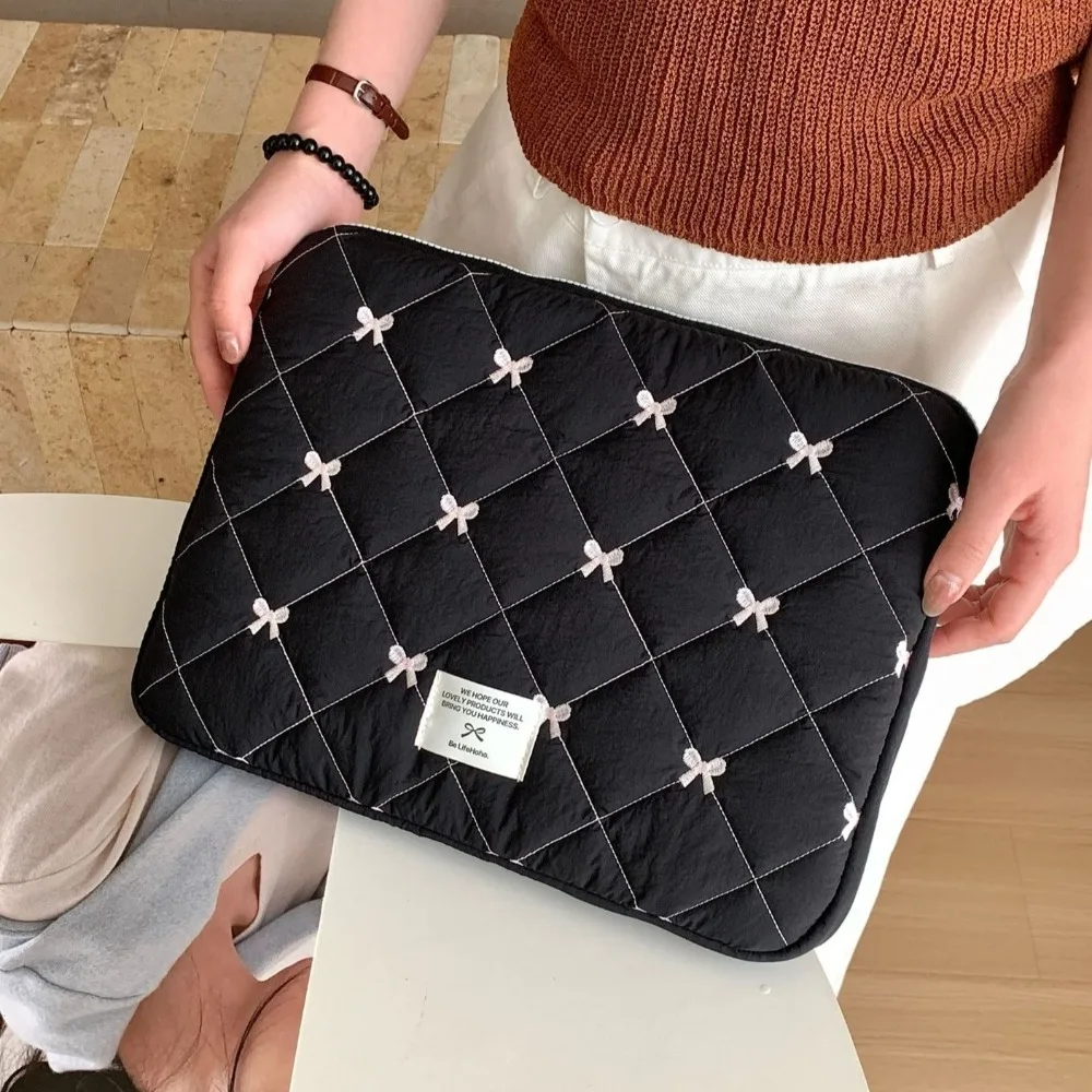

Portable Cute Bow Laptop Sleeve Soft Shockproof Tablet Sleeve Case 13-14inch Notebook Pouch School
