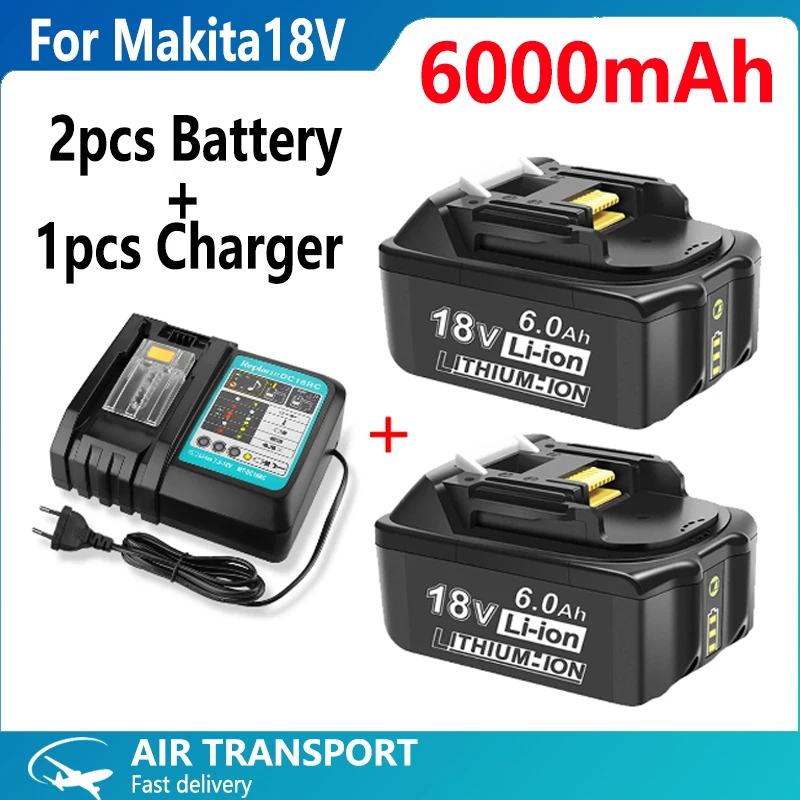 

New for Makita 18V 6000mAh Rechargeable Power Tools Battery Li-ion Replacement LXT BL1860B BL1860 BL1840 BL1815 BL1850 Charger