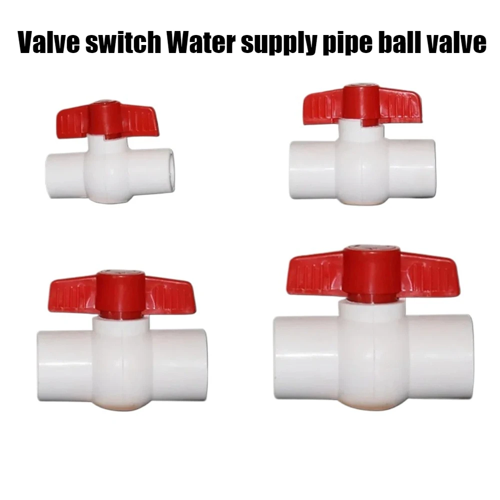 Butterfly Valve Connector Pipe 20/25/32/40/60mm Garden PVC Irrigation Aquarium Drainage System Water Supply Fittings White 1Pcs
