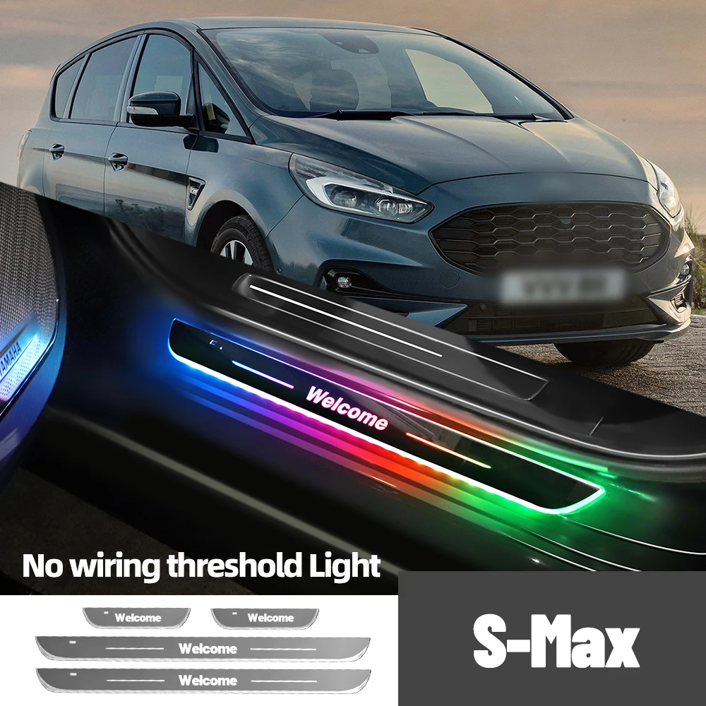 

For Ford S-Max SMax S Max 2006-2020 2017 2018 Car Door Sill Light Customized Logo LED Welcome Threshold Pedal Lamp Accessories