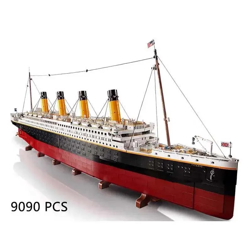 9090 Uds Titanic barco de crucero grande barco de vapor 99023 10294 ladrillos Juguetes de bloques de construcción regalos de cumpleaños y Navidad compatibles