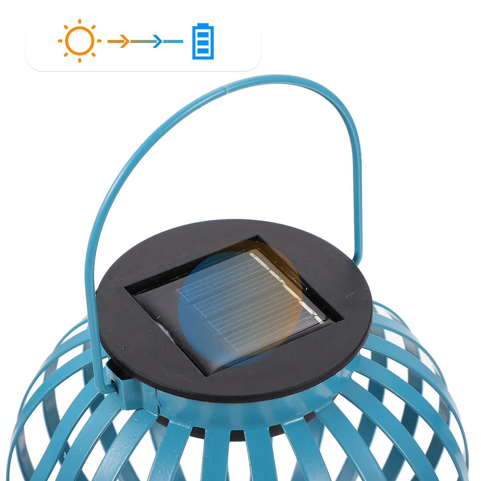 

1pc Solar Light Outdoor Waterproof Wrought Iron Garden Landscape Lights Operated Decorative Lantern Pendant for Balcony