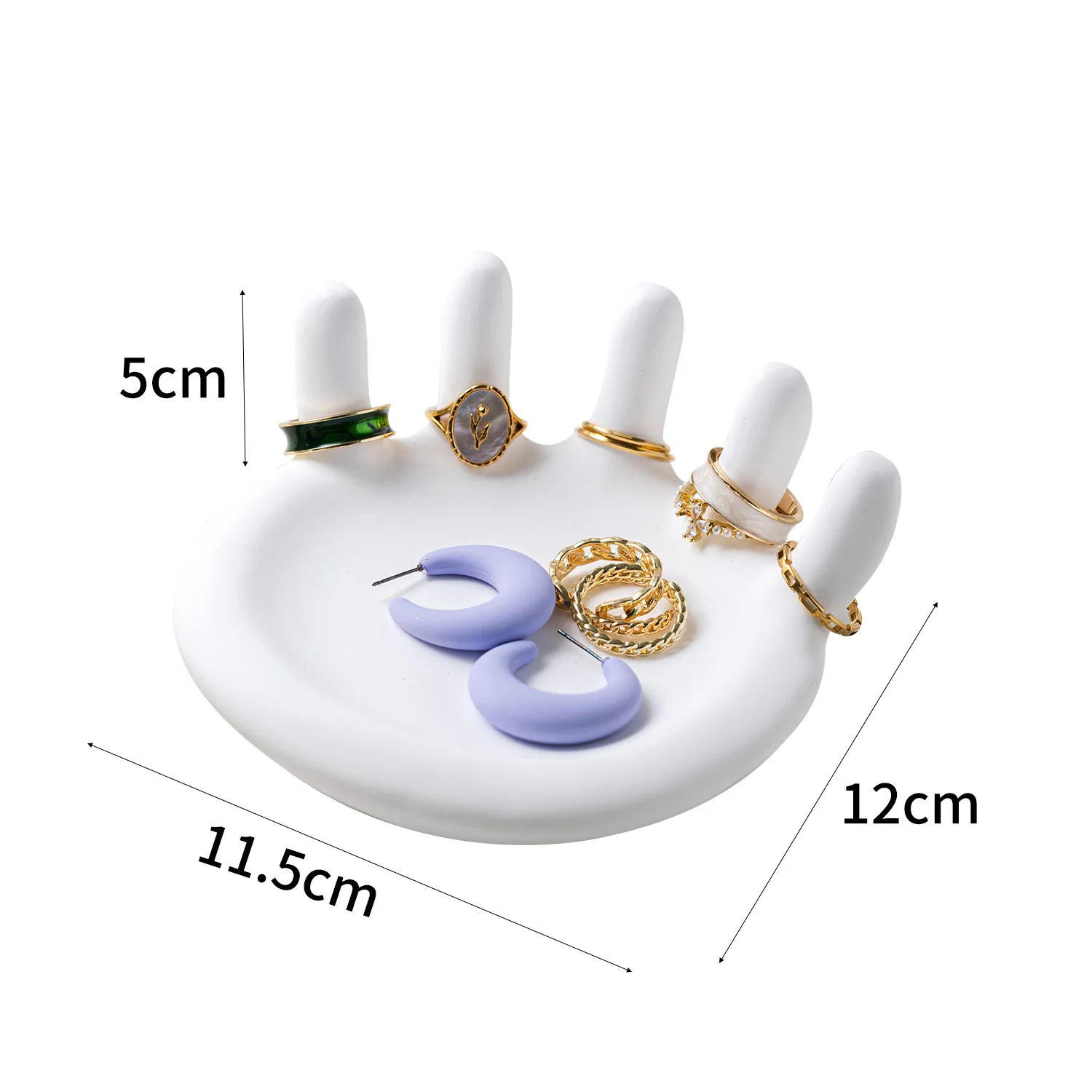 Cute Women Jewelry Organizer Tray Finger Rings Holder Funny Home Jewelry Box Girl Friend Gift