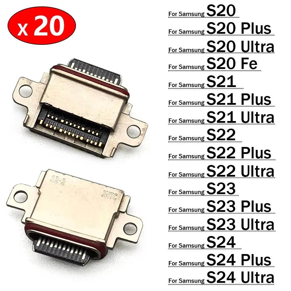 

20 шт., USB-зарядное устройство, порт для зарядки Micro USB, разъем для док-станции для Samsung S10 S10e S20 S21 S22 S23 S24 Ultra Plus Fe 4G 5G