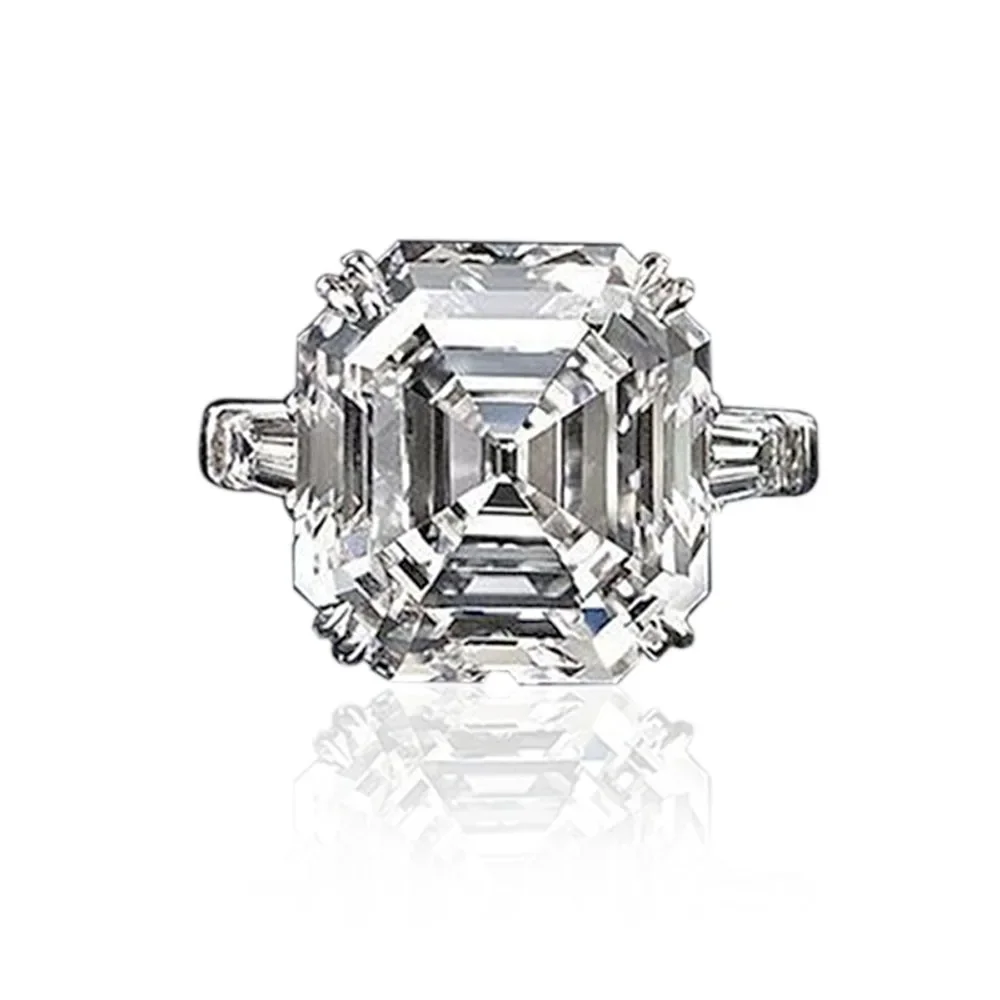 Bague de luxe Asscher Cubic pour femme, fiançailles, mariage, patients, cadeau pour les travailleurs, bijoux d'amour d'éternité, contre-indiqué, chaud, 2023