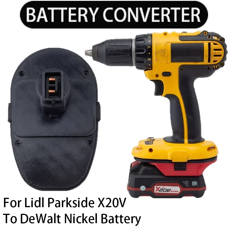 Battery Adapter for Lidl PARKSIDE X20V Li-Ion to DEWALT Nickel Battery Adapter Compatible with DEWALT Nickel Tool Range