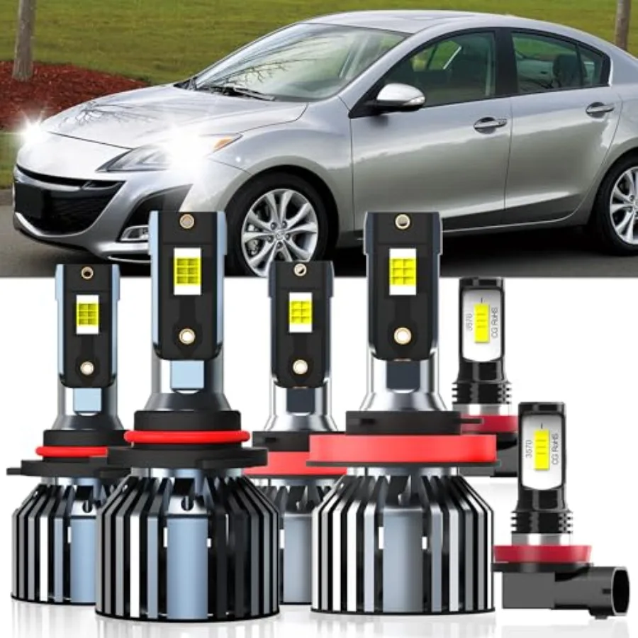 

High-power 6500K white LED bulbs for Mazda 3 2010-2018 Mazda 5 (2012-2017) Mazda 6 (2014-2017) 9005 high beam H11 low beam fog