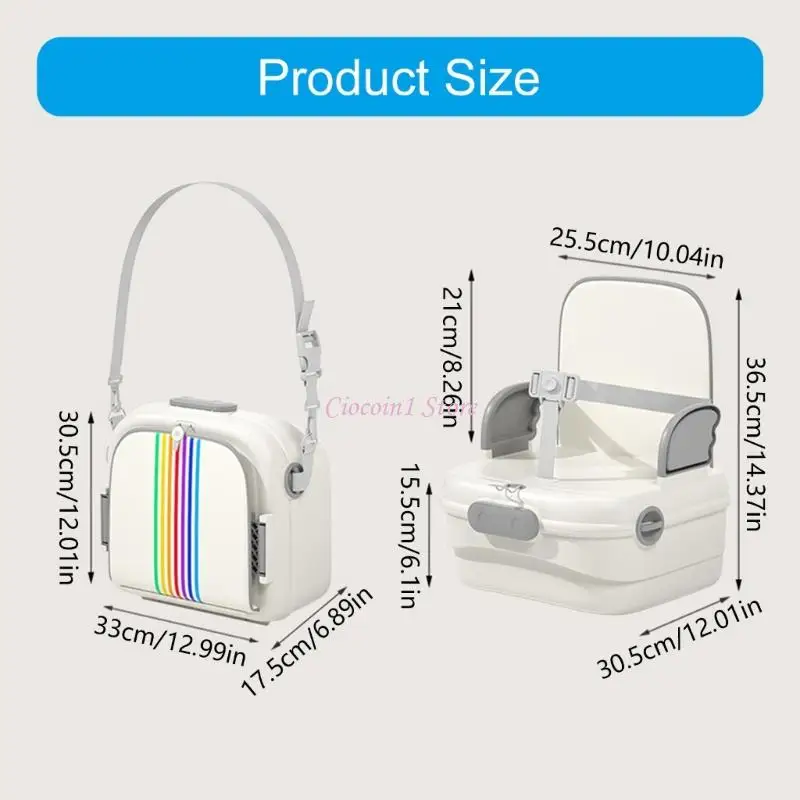 Y1UB كرسي تغذية الأطفال متعدد الوظائف، تصميم قابل للطي، مساحة تخزين واسعة للسفر