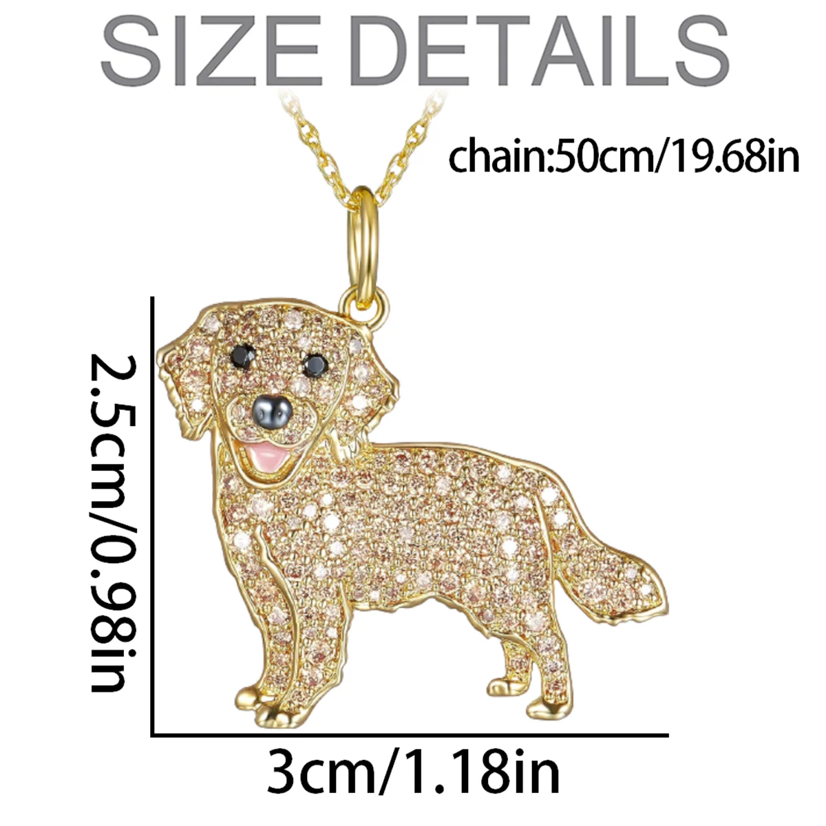 Exquisite and Cute Golden Retriever Pendant Necklace for Women Elegant Pet Puppy Jewelry Animal Accessories Gift for Dog Lovers