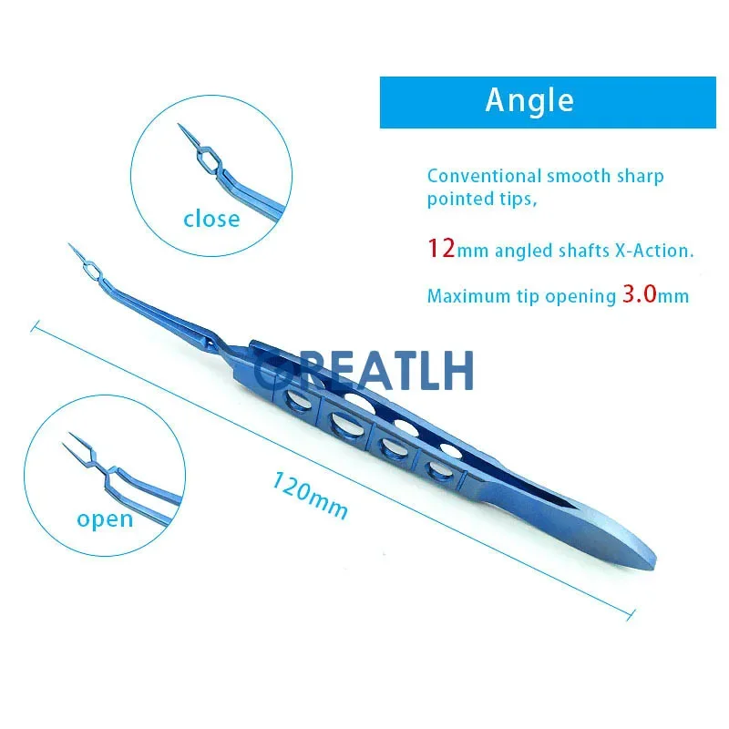 1pcs Titanium 120mm Akahoshi Phaco Prechopper Straight/Angled Ophthalmic Eye Microsurgery Instruments 7 Types Optional