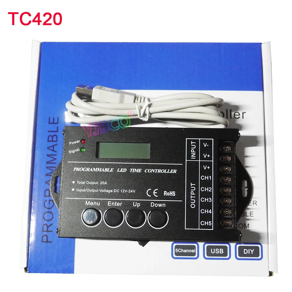 DC 12V 24V WiFi RGB time programable LED Strip Controller TC420 TC421 5 Channels 20A Common Anode Programmable Light tape Dimmer