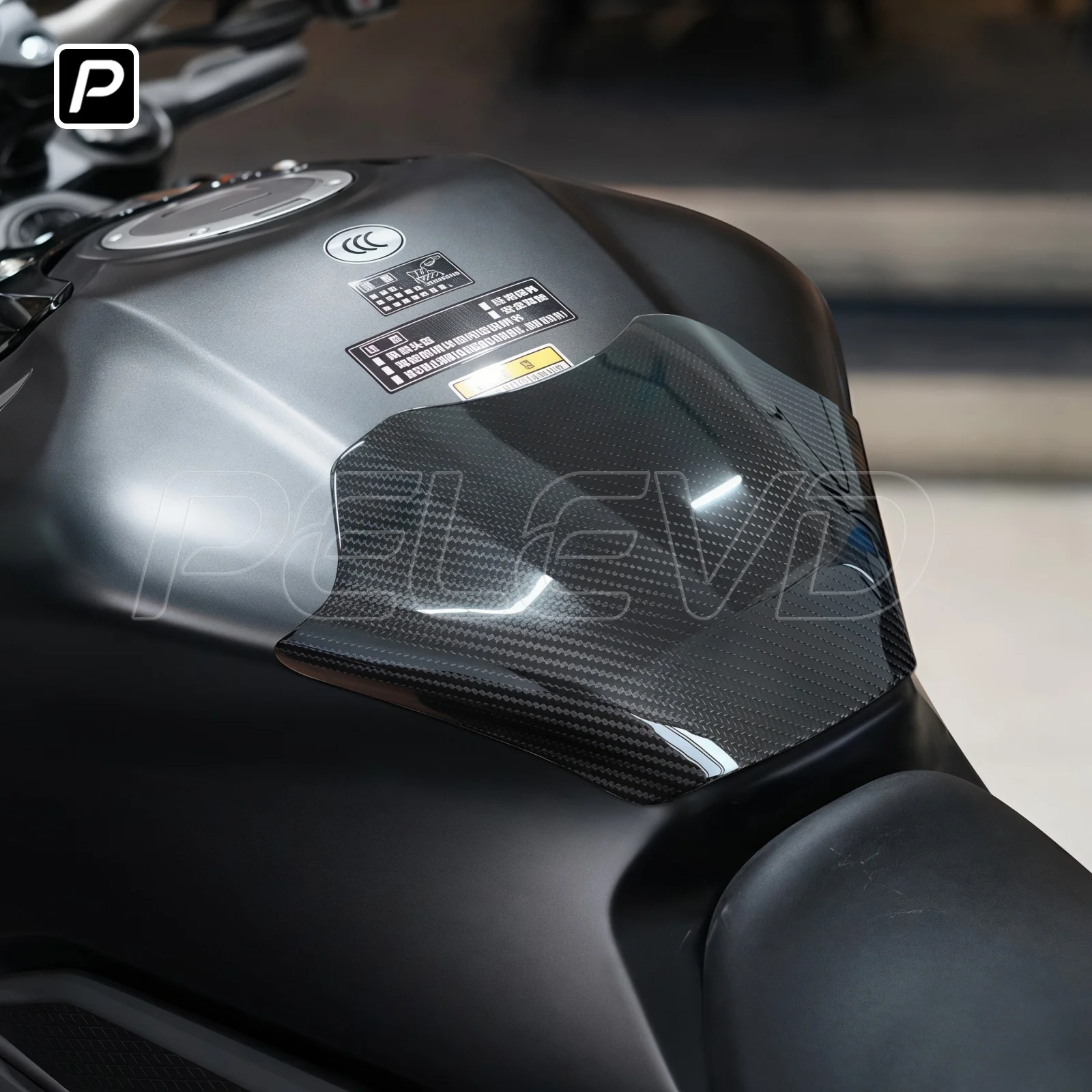 PELEVD 100% CARBON FIBER Motorcycle Fuel Gas Tank Cover Guard Protector For HONDA CB650R CB CBR 650 R 2018-2026