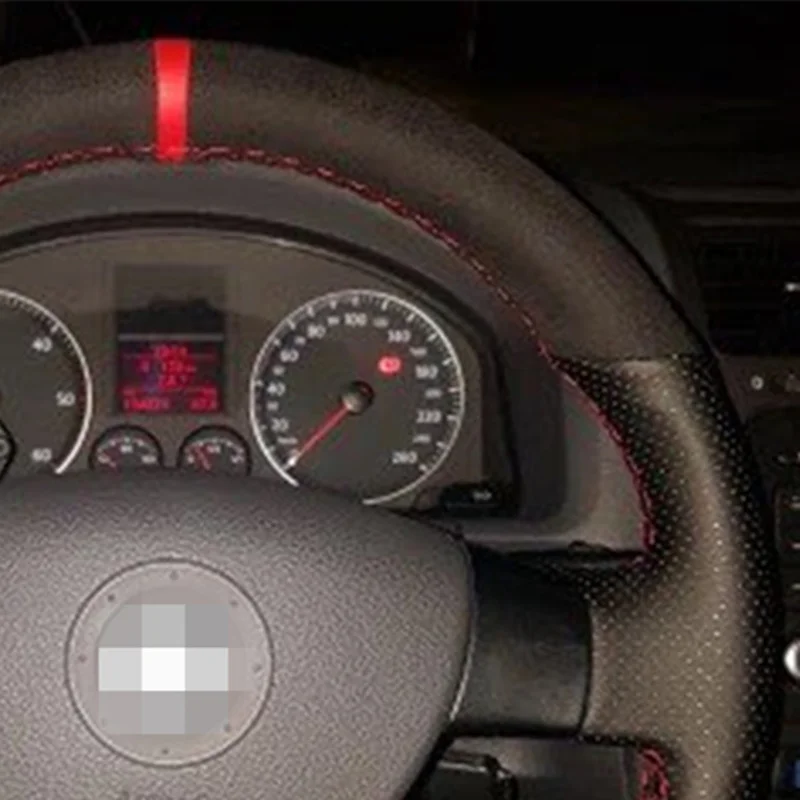 Black Suede Car Steering Wheel Cover for Volkswagen Golf 5 Mk5 VW Passat B6 Jetta 5 Tiguan 2007-2011