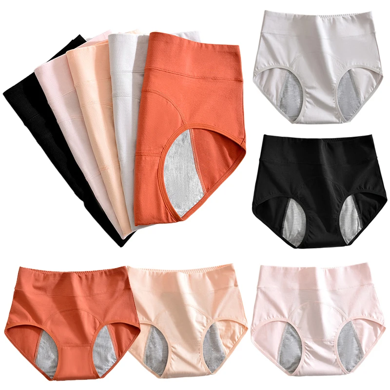 Majtki menstruacyjne bawełniane majtki menstruacyjne z wysokim stanem okres bielizna Culotte Menstruelle szczelna Bragas menstruuales