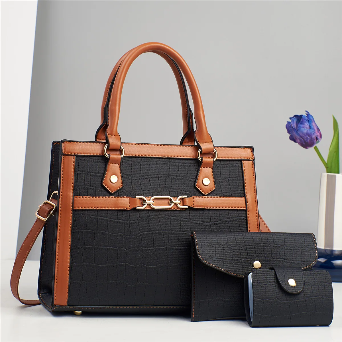 3pcs/set Women Totes with Wallets Large Capacity Handbags Fashion Trend Female Crossbody Shoulder Bags For Leisure Shopping