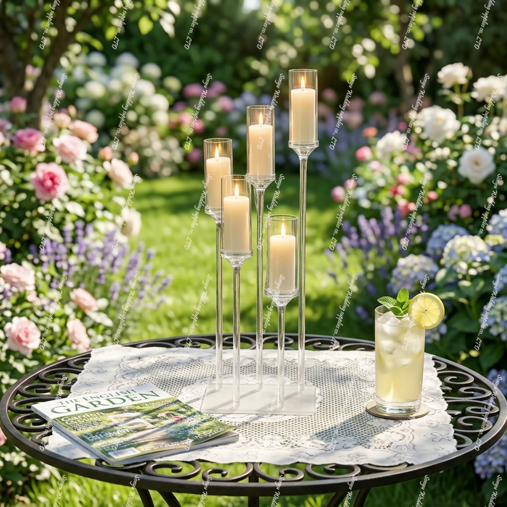4-10pcs 100cm Acrylic Crystal Candle Holders for Weddings Party and Marriage Decorations-Elegant Wedding Centerpiece Candelabra