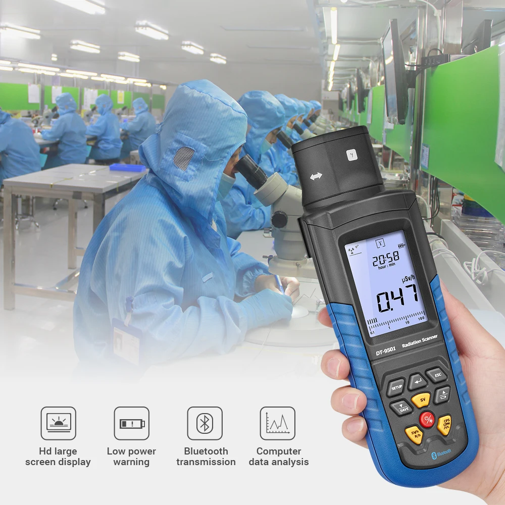 DT-9501 A, B,y and X Rays Radiation Detector  Nuclear Radiation Detector  X Ray Dosimeter Radiation Detector