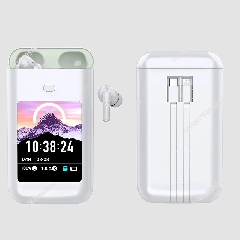 Multi In One Smart Earphone LCD Color Screen AI Translation Intelligent Call Noise Reduction Flashlight Function Travel Goods