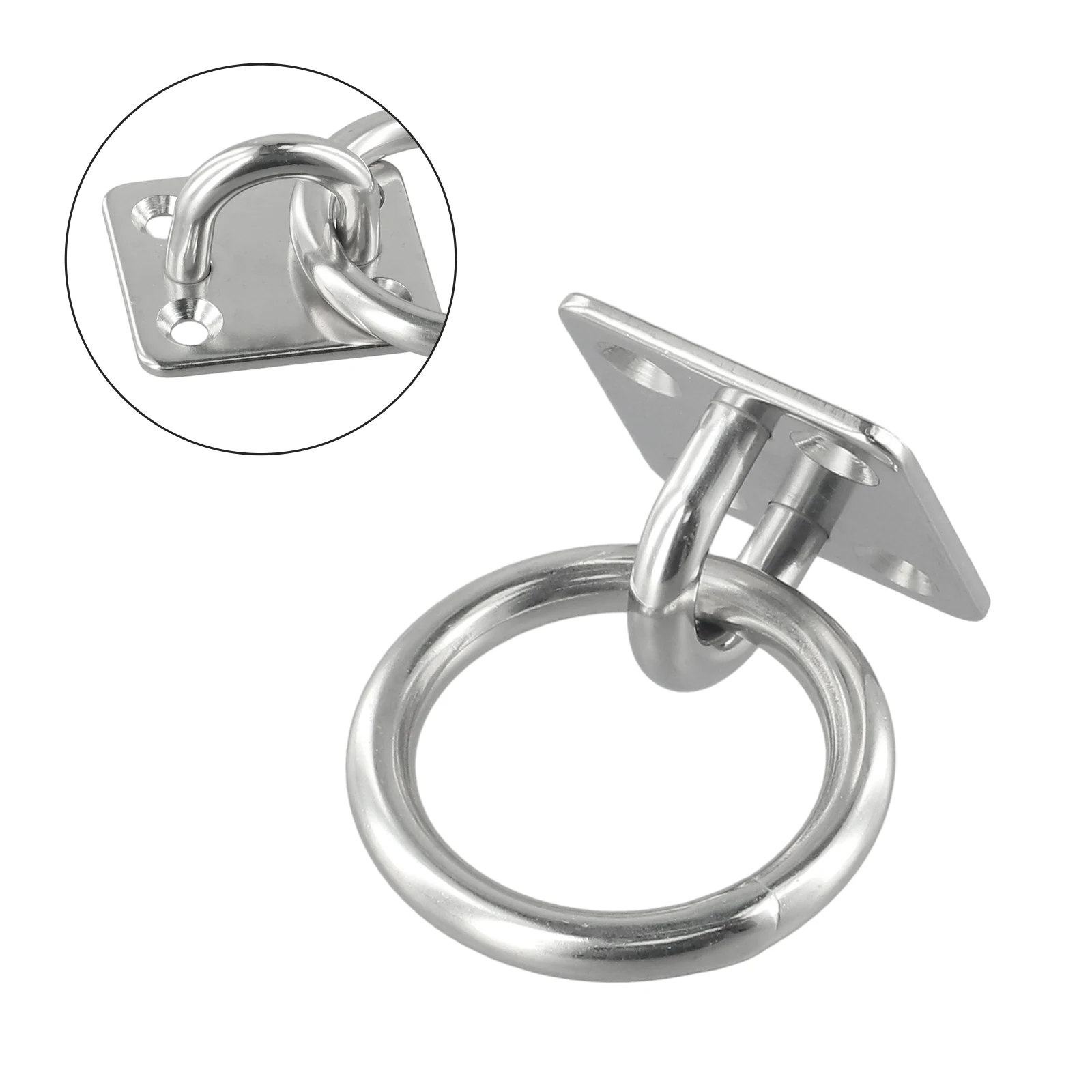 Brand New High Quality Eye Plate Marine Square Stable Stainless Steel With Ring Yacht 6mm Accessories Cabin Deck