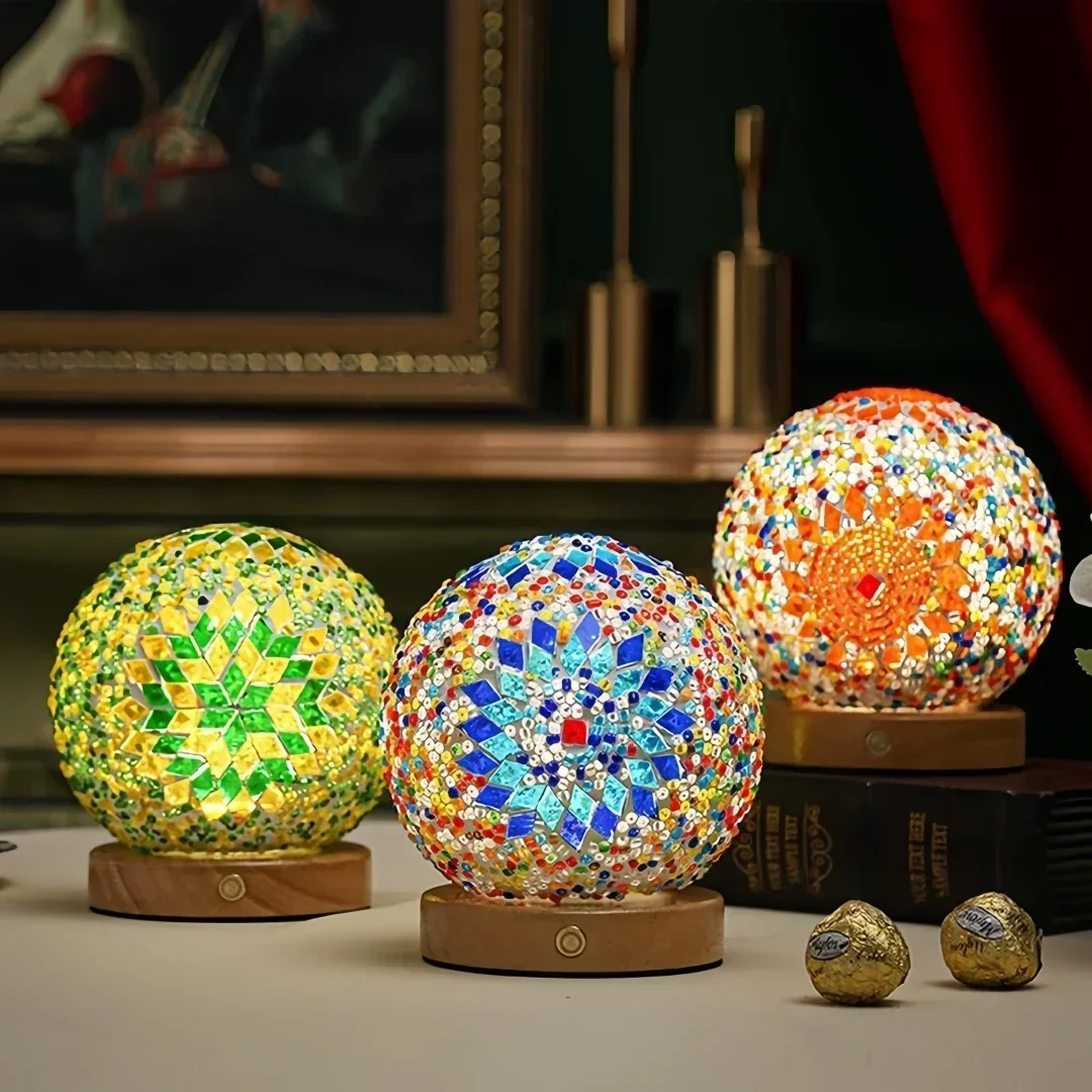 12cm Baroque Bohemian Style Lights for Bedroom Aesthetic Table Ambient Night Light Novelty Creative Lamp Levitating Lamp