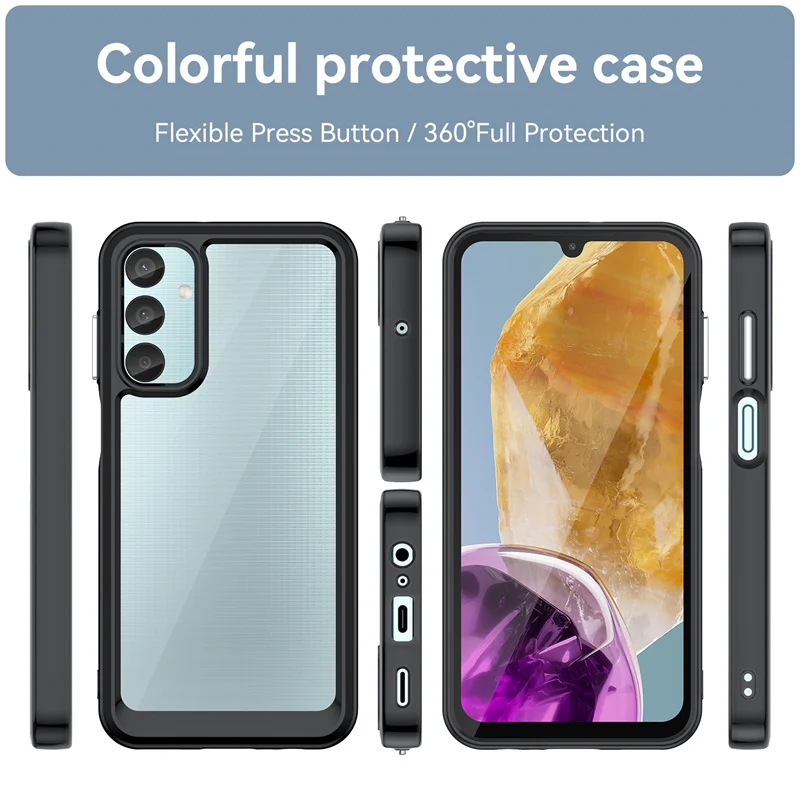 Transparent Shockproof TPU Case for Samsung Galaxy M35 M55 M15 M44 M34 M54 M14 Jump3 5G 4G Protective Cover Frame Capa Coque