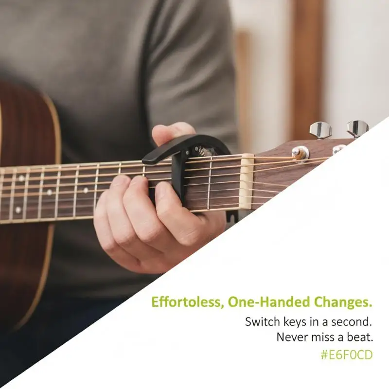 Guitar Capo Anti Slip Portable Plastic Tuning Clamp for 6-String Acoustic Electric Guitar Outdoor Street Performance Use