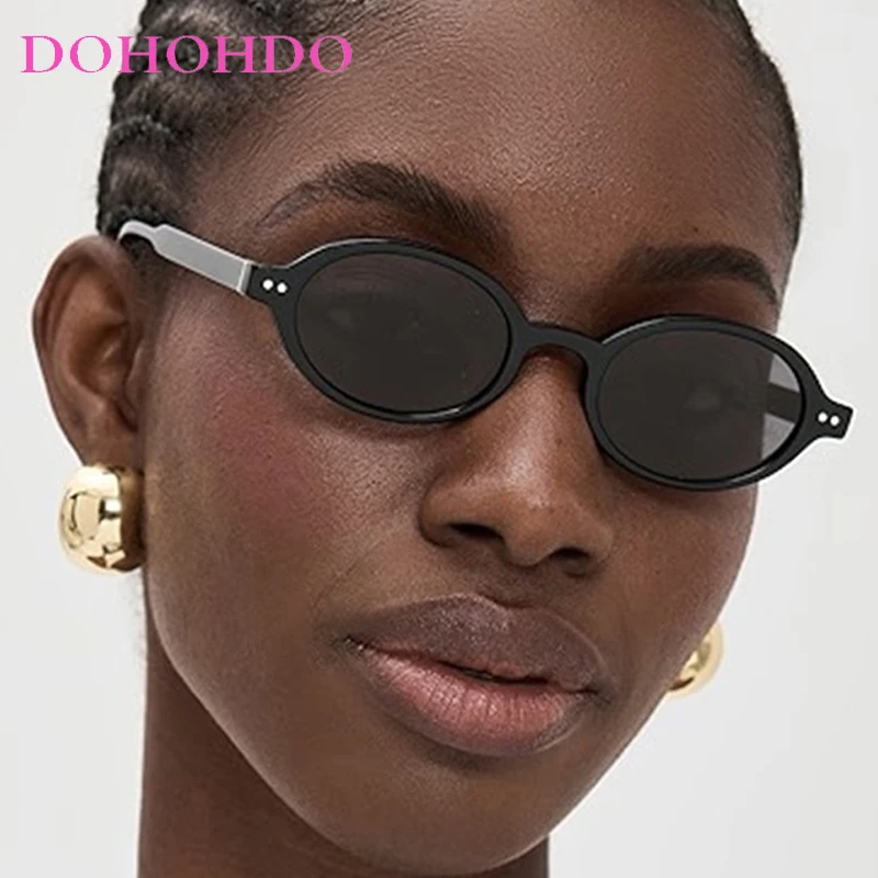 

Luxury Brand Designer Small Oval Classic Rivets Women Sunglasses Vintage Classic Men Eyewear Travel Driving Sunglass UV400 Очки