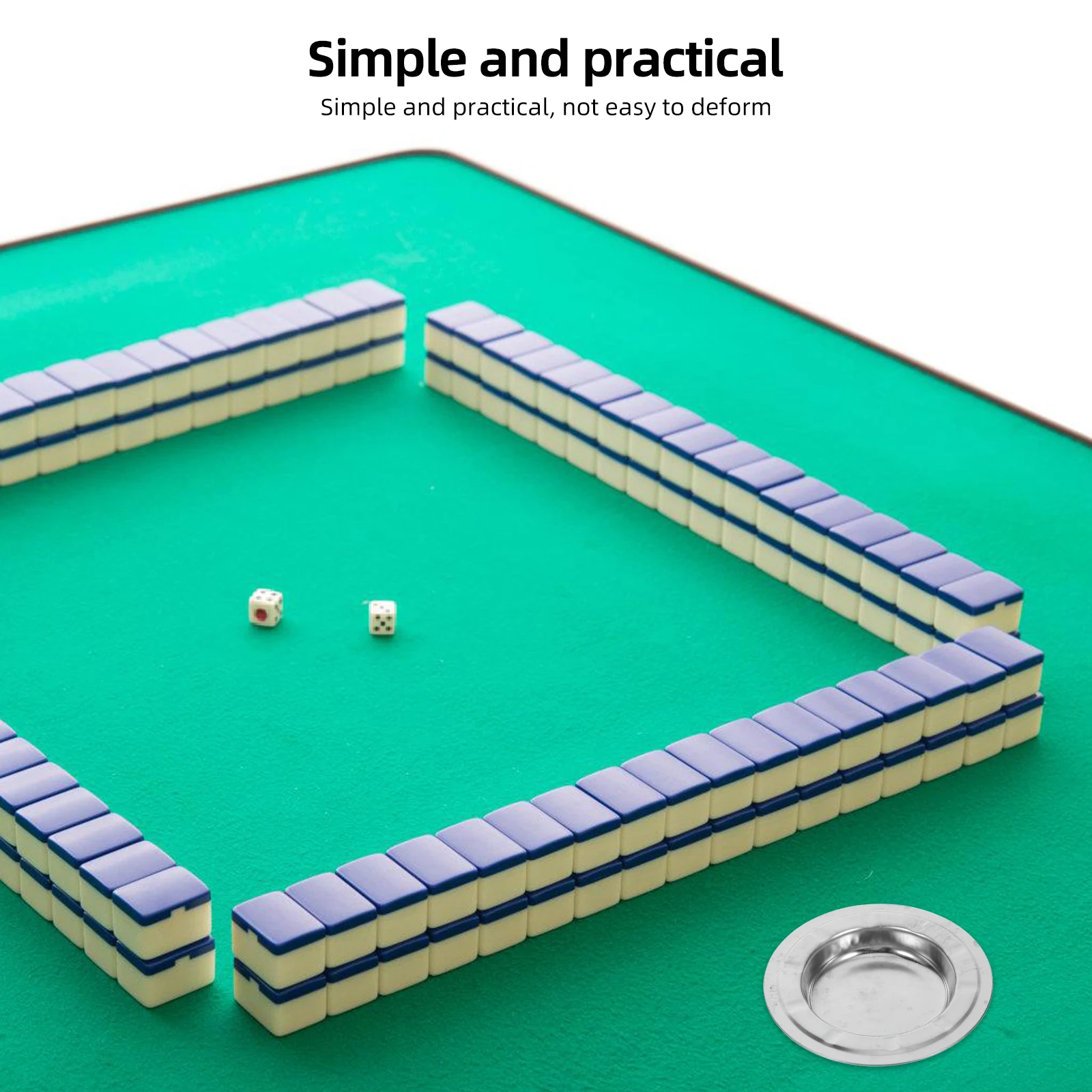 

Stainless Steel Mahjong Table Ashtray Portable Space-Saving Ashtray for Indoor Desktop End Table Cigarette Ash Holder