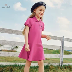 Dave Bella Polo Dress for Girls Baby Children 2024 New Summer Knit Sweet Fashion Casual Academic-Style Tennis Sport DK2240918