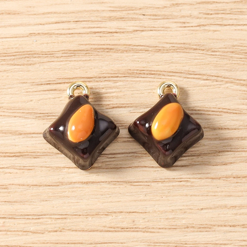 5 Stück Gemischte Niedliche Lebensmittel-Anhänger, Emaille-Kuchen- und Brot-Charms für die Herstellung von Ohrringen, Halsketten, Armbändern, DIY-Bastelarbeiten und Schmuckzubehör – Detail 21