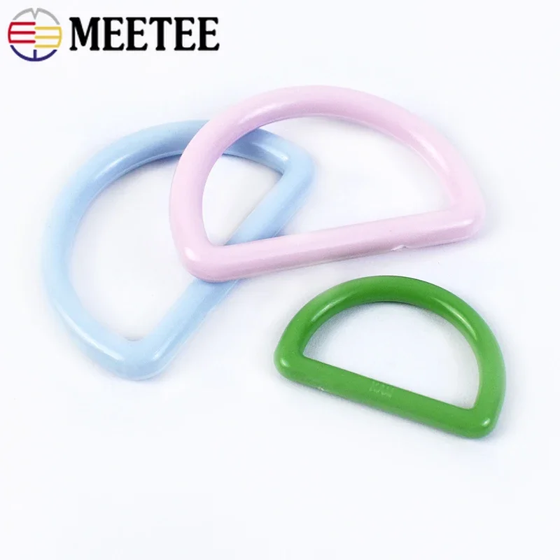 50/100Pcs Colorful Plastic D Ring Buckles 15-38mm Hook Clasp Connector Backpack Bag Strap Belt Luggage DIY Sewing Accessories