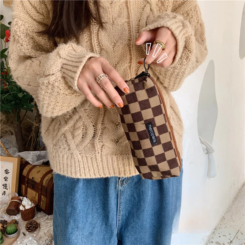 Trousse à Crayons Coréenne en Velours Côtelé pour Fille, Surintendant Sв, Fournitures Scolaires