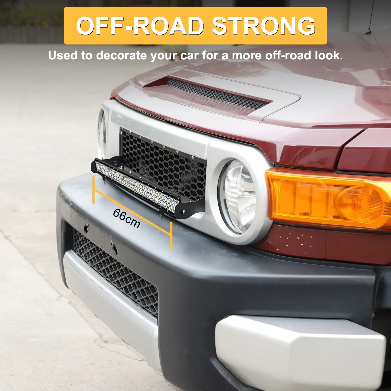 2IN1 Carbon Steel Car Front Center Grill Anti Dust Cover For Toyota FJ Cruiser 2007-2021 Center Griller Cover Mesh Accessories
