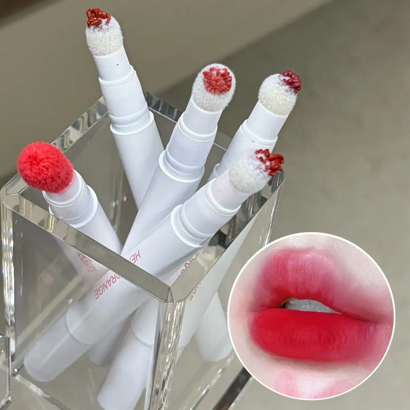 Herorange Stay Happy Matte Lip Mud Pen, Sponge Tip, Velvet Creamy Texture, Long-Wear Non-Drying Soft Buildable Daily Lip Makeup