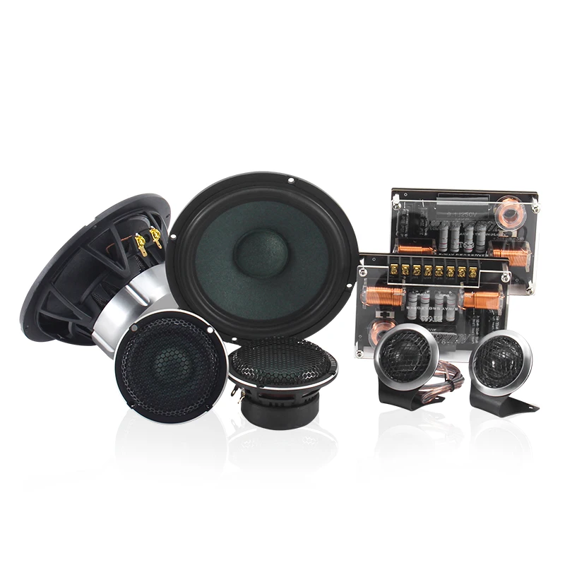 Zeming 3-way Car Audio Component Speaker set With 2*RMS power 100W-woofers + silk dome Neo. magnet-tweeter speakers & crossovers