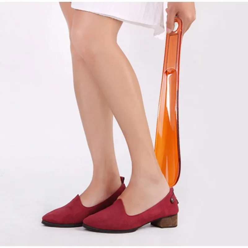 23cm Portable Plastic Shoe Horn Long Handle Shoehorn Lazy Shoe Helper Easy Wear Shoe Spoon For Home Travel