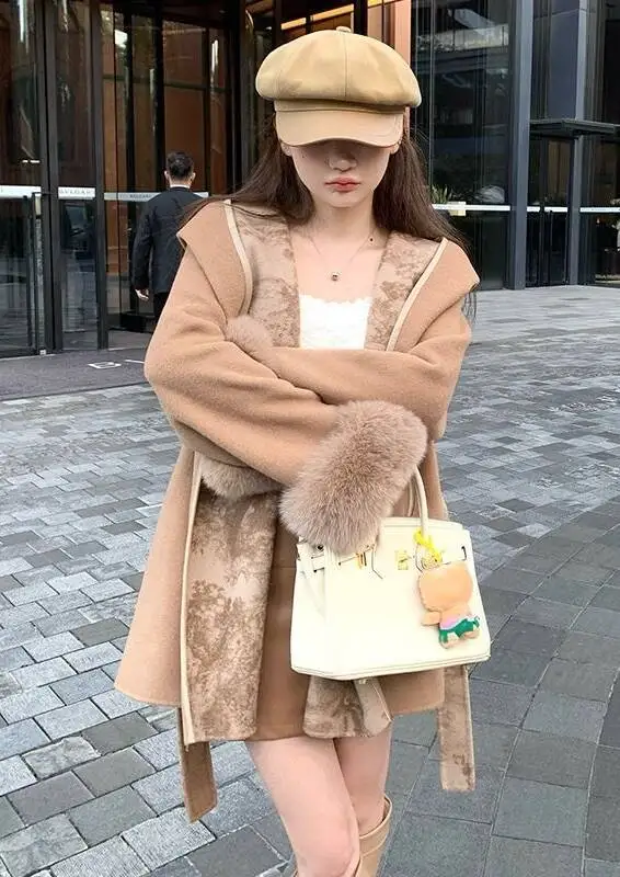 

Wool Blend Coats Womens Woolen Coat Thickened Plaid Autumn Corduroy Double-Breasted Gothic Style Club Outings Preppy Softshell