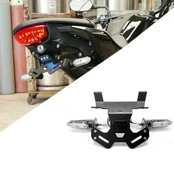 Motorcycle Conversion Short Tail Registration Plate Holder With LED License Plate Light Accessory For Honda CB125R CB250R CB300R