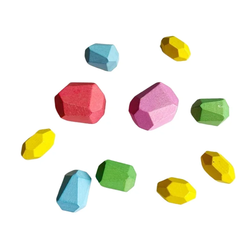 5/10 個ビルディングゲーム子供のためのギフト木製並べ替えスタッキング岩石感覚幼児のおもちゃ学習モンテッソーリおもちゃ