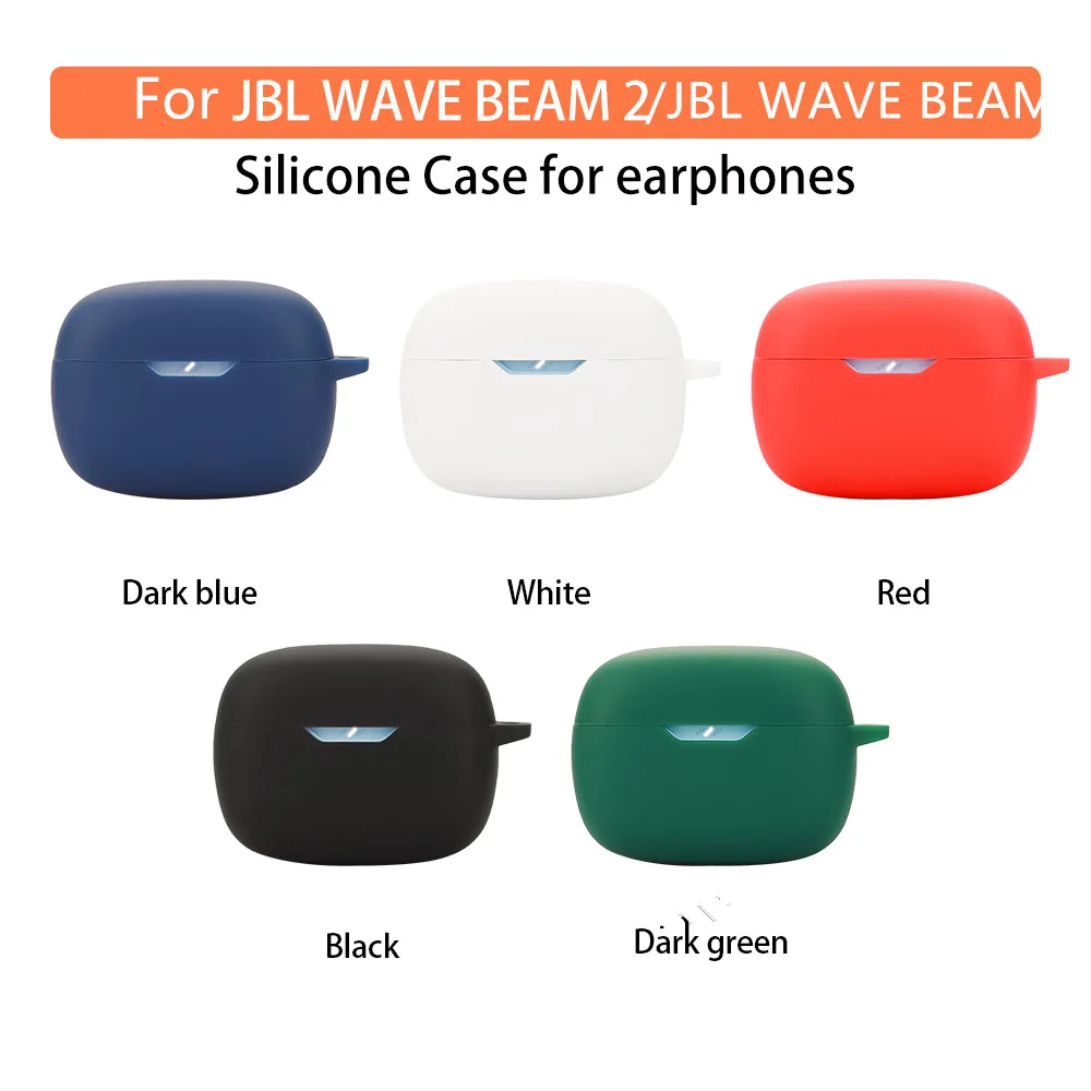For JBL WAVE BEAM/JBL WAVE BEAM 2 Case Solid Color Earphone Cover Fundas Shell Soft Shockproof Silicone Headphone Accessories