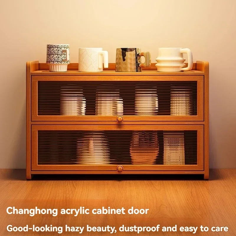 Kitchen Countertop Seasoning Rack Storage Shelf, Product Sorting Rack, Layered Multifunctional Storage Cabinet, Dust-proof Cabin