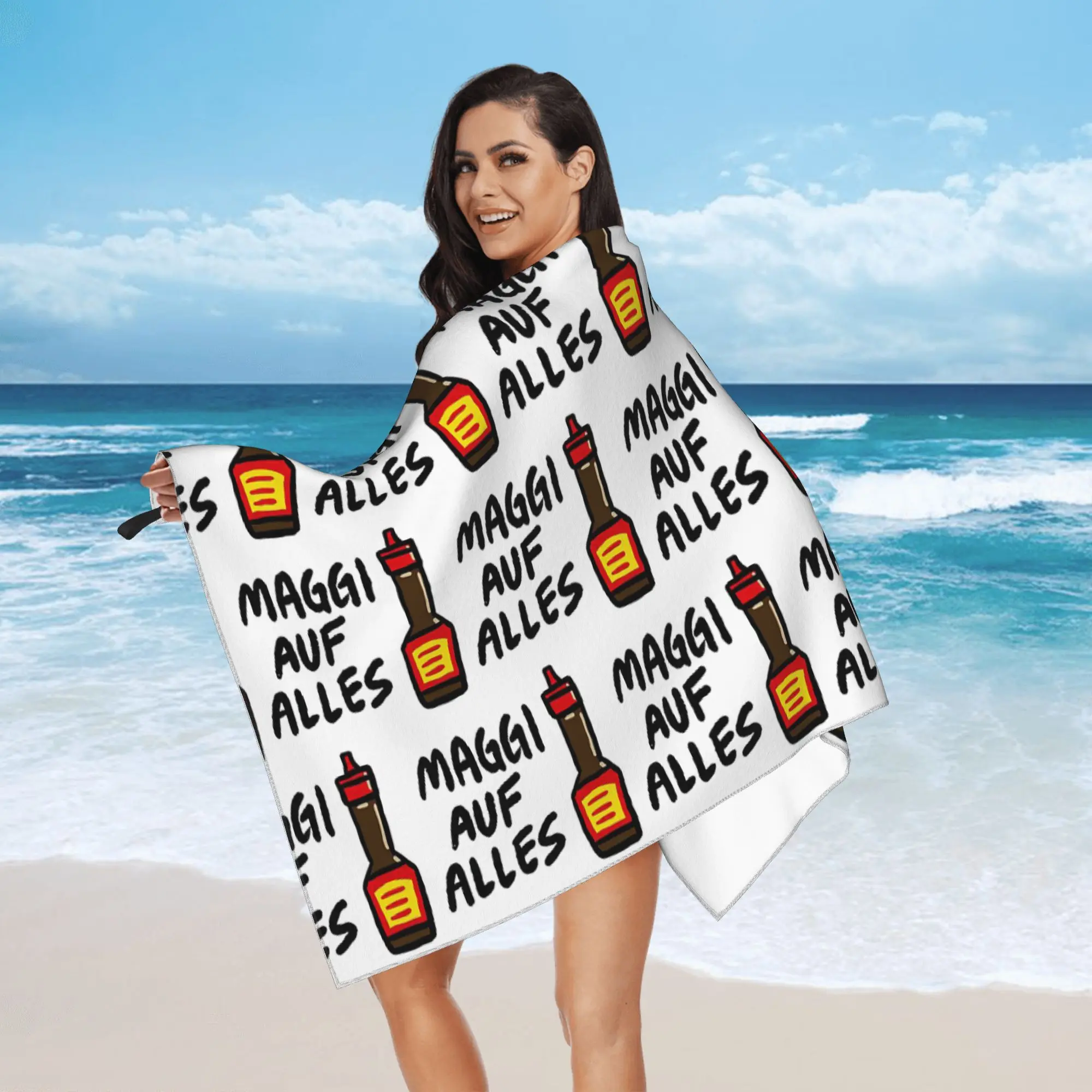 Maggi Auf Alles (Deutsch) Beach Towel Soft Microfiber Quick Dry Absorbent Quick Towels For Pool