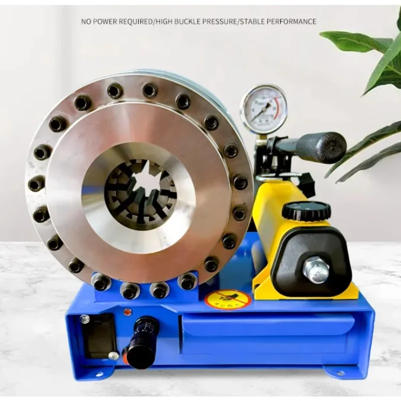 Manual Hydraulic Pipe Crimping Machine, High Pressure Oil Tube Press with 7 Dies for Brake Hose Assembly