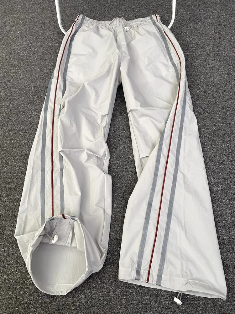 

Американские складные быстросохнущие брюки-карго для мужчин, летние, тонкие, прямые, широкие, с полосками, мягкие, для активного отдыха