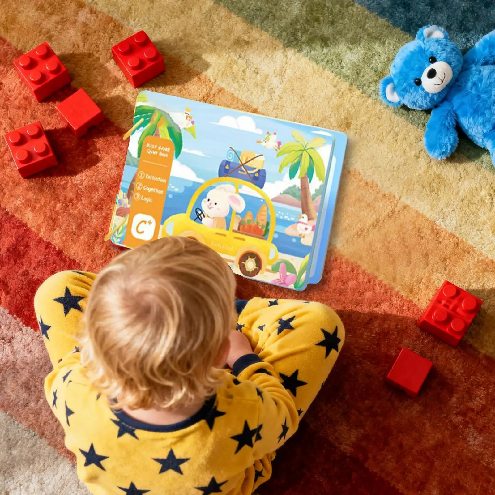 활동 보드북 미세 운동 능력 학습 감각 장난감 아기를 위한 대화형 책 자동차 비행기 레스토랑 유모차용