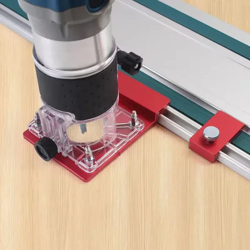 Woodworking Router Guide Rail Adapter With Aluminum And Rail Stop Suitable For Accurate Routing On Various Track Saw Systems