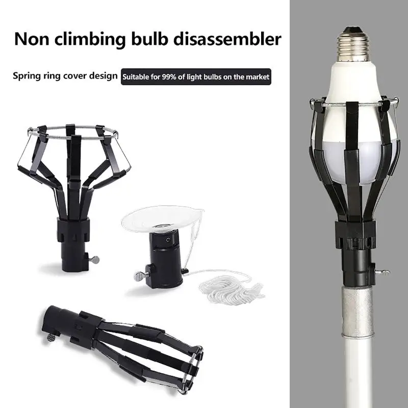 Bulb Changer Telescopic Rod Aerial Light Removing Tool Professional Twisting Installation Energy-Saving Lamp Changer Artifact