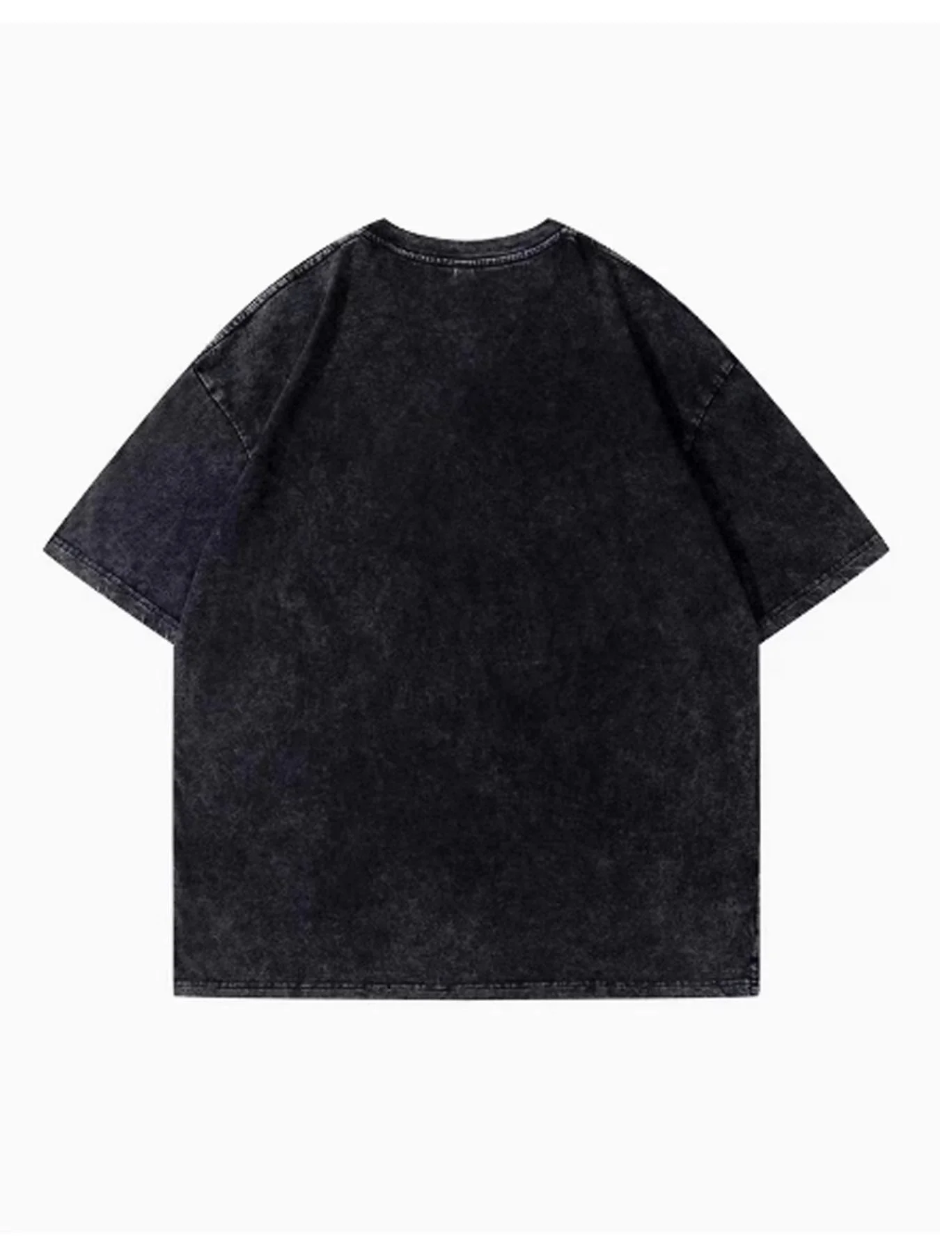 Y2k Harajuku Retro Acid T-Shirt Printed Pattern T-Shirt Streetwear Summer Pure Short Pure Washed Black Top Unisex